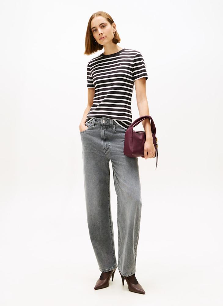 TOMMY HILFIGER Striped Crew Neck T-Shirt - Image 4