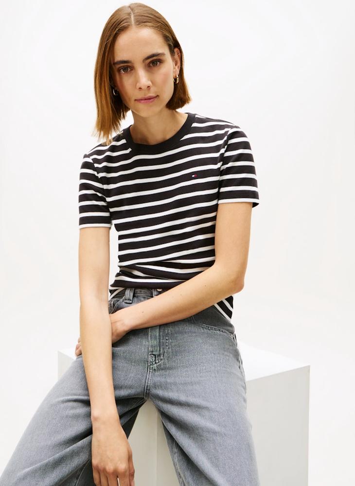 TOMMY HILFIGER Striped Crew Neck T-Shirt - Image 3