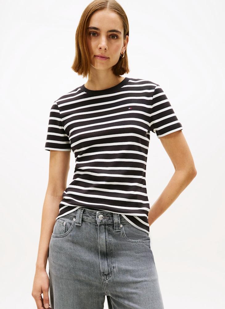TOMMY HILFIGER Striped Crew Neck T-Shirt - Image 1