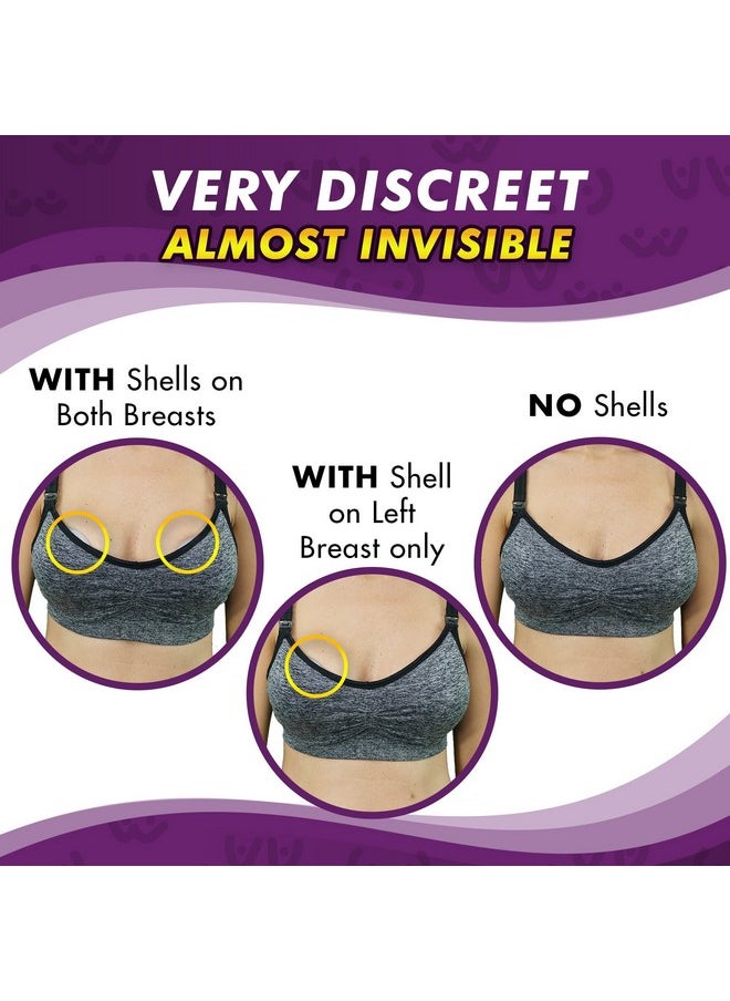 Mommyz Love Breast Shell & Milk Catcher For Breastfeeding Relief (2 In 1) Protect Cracked Sore Engorged Nipples & Collect Breast Milk Leaks During The Day While Nursing Or Pumping (4 Pack)  - Image 3