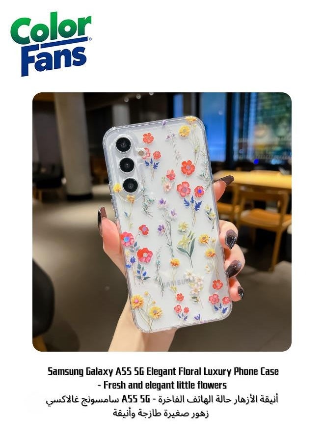 Color Fans Samsung Galaxy A55 5G Elegant Floral Luxury Phone Case 