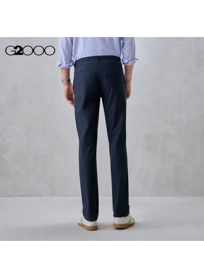 G2000 Men's Autumn Winter Cotton Stretch Skin-friendly Versatile Tapered Casual Pants Indigo 36 - Image 1