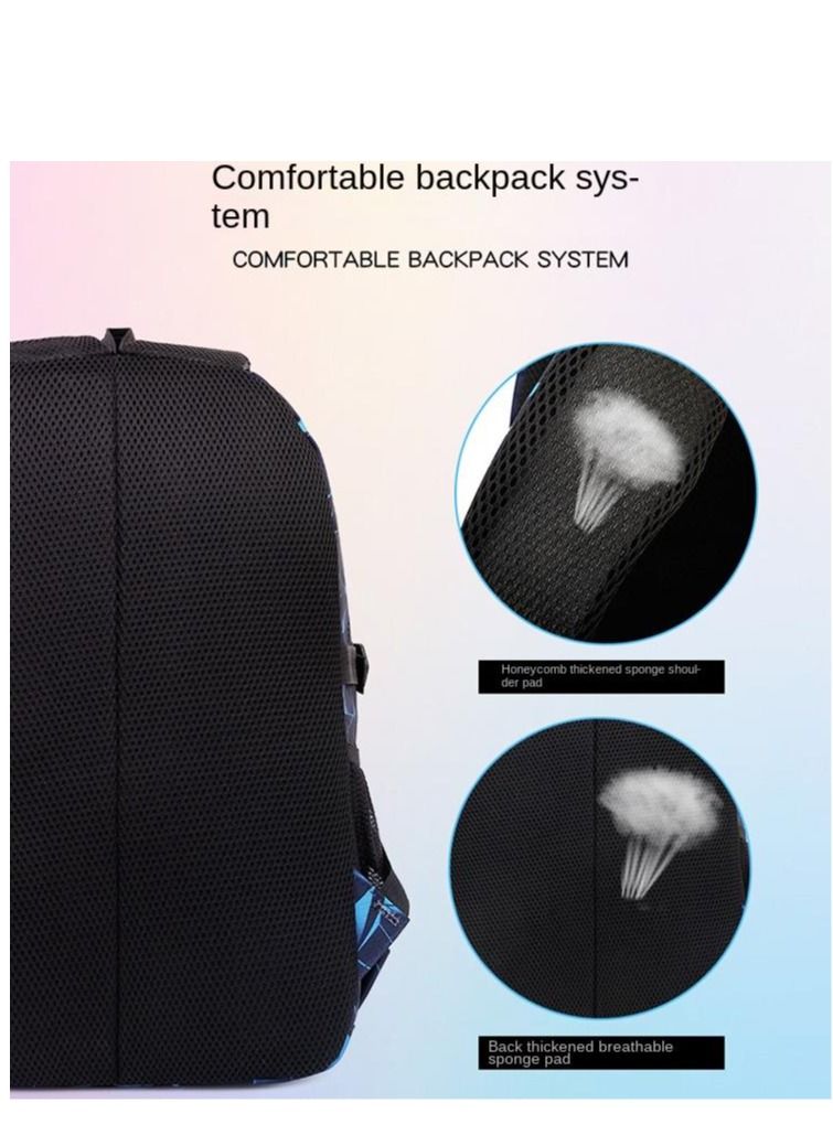 SPORT 3-Piece Printed Bag Set Blue/Black - Image 5