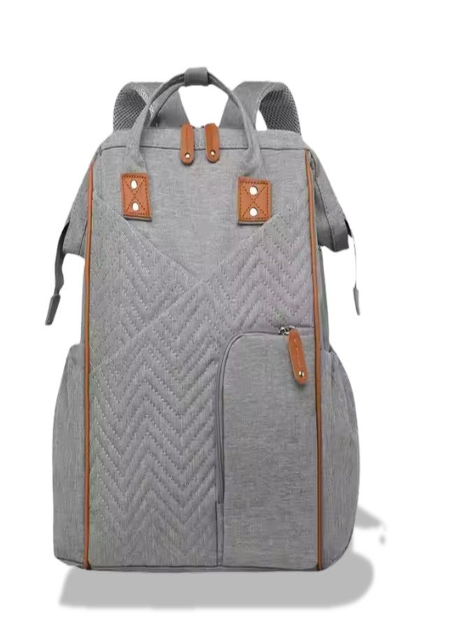 Aavjo Baby Diaper Bag for Mother | Maternity Laptop Backpack | Baby Travel Bag with Waterproof Tote Pouch | Quilted Design | Grey - Image 1