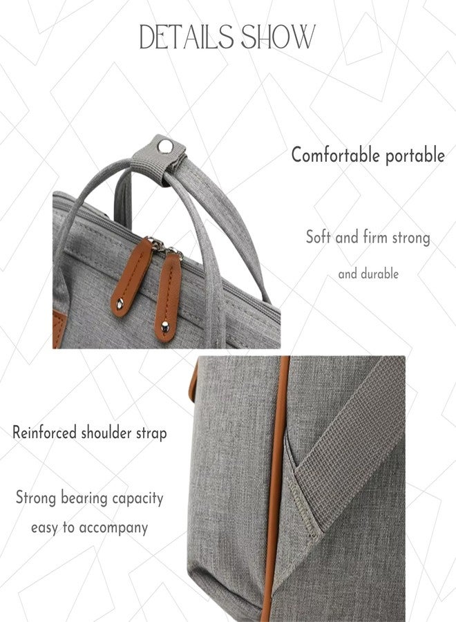 Aavjo Baby Diaper Bag for Mother | Maternity Laptop Backpack | Baby Travel Bag with Waterproof Tote Pouch | Quilted Design | Grey - Image 4