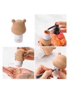Excefore Travel Size Toiletries, 3 Pack 80ml Cute Bear Silicone Travel Bottles,  Leak Proof Travel Size Containers, Refillable Travel Toiletry Bottles, Travel Size Bottles for Shampoo and Lotion  - Image 2