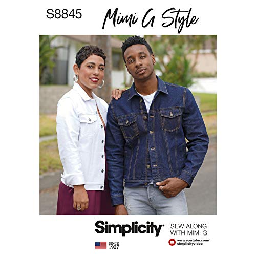 Simplicity Pattern S8845 Unisex Jean Jacket Sewing Pattern Kit by Mimi G Style, Code 8845, Sizes XS-XL - Image 1