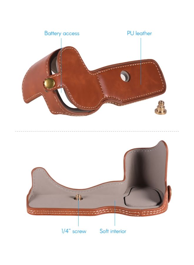 NIBEMINENT Protective Camera Case For Canon EOS R ILDC Brown  - Image 3