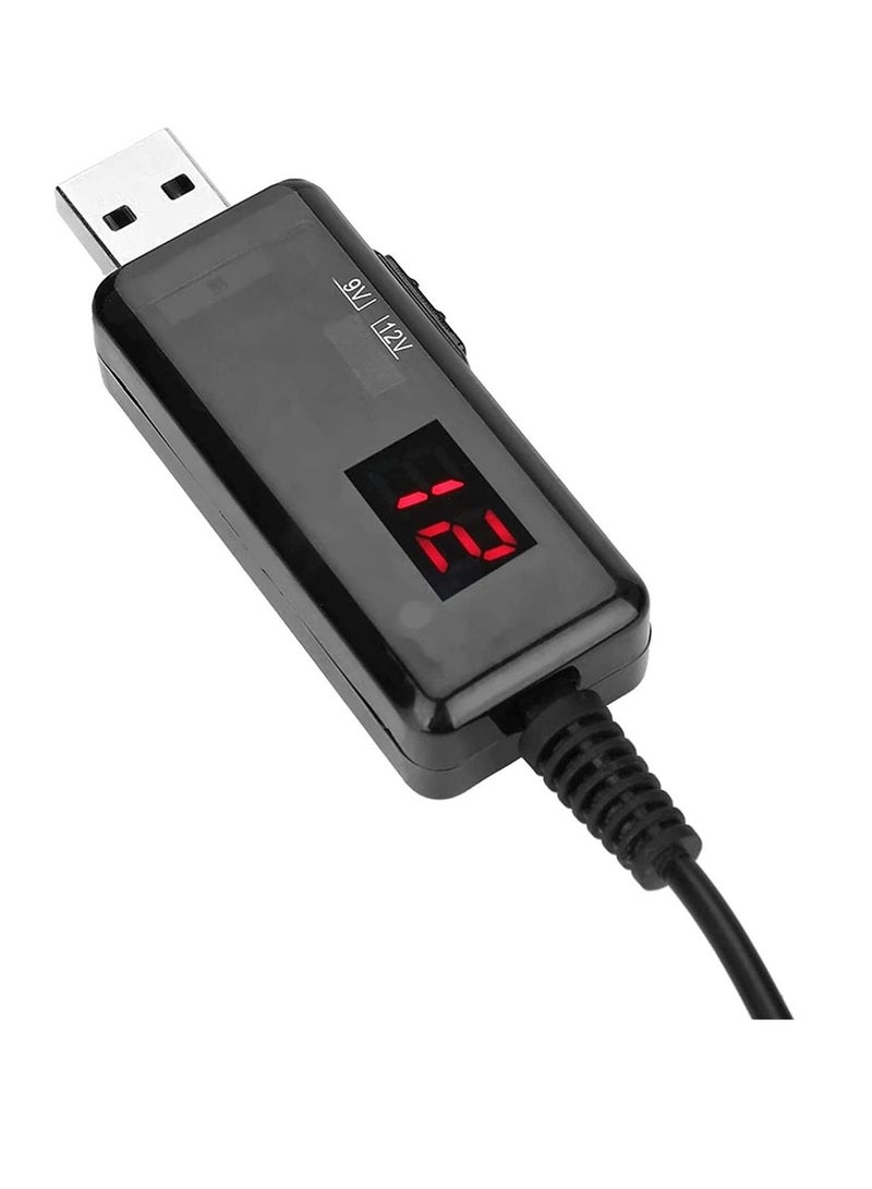 محول الجهد، USB إلى 9 فولت، 5 فولت إلى 12 فولت، كابل USB، محول جهد DC 5 فولت إلى 9 فولت 12 فولت، محول جهد 1 أمبير، منظم طاقة مع شاشة LED العلامة التجارية: ELECDON - Image 3