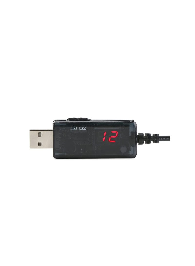 محول الجهد، USB إلى 9 فولت، 5 فولت إلى 12 فولت، كابل USB، محول جهد DC 5 فولت إلى 9 فولت 12 فولت، محول جهد 1 أمبير، منظم طاقة مع شاشة LED العلامة التجارية: ELECDON - Image 2