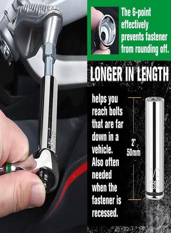 اس كي كي طقم مقابس SK Tools USA بقطر 1/4 بوصة، 11 قطعة، 6 رؤوس، SAE، كروم عميق | SK01344 - Image 5