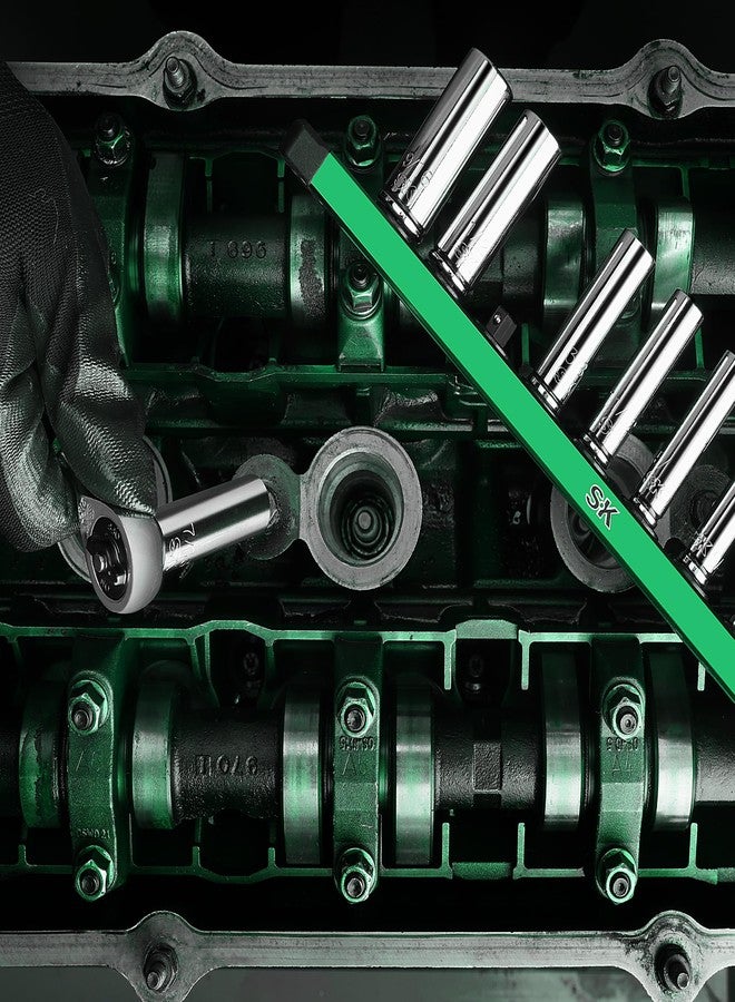اس كي كي طقم مقابس SK Tools USA بقطر 1/4 بوصة، 11 قطعة، 6 رؤوس، SAE، كروم عميق | SK01344 - Image 3