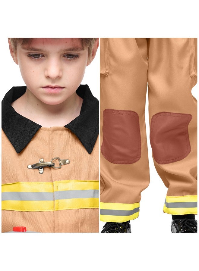 Spooktacular Creations Spooktacular Creations Halloween Boys Fireman Costume, Firefighter Costume for Kids, Brown Toddler Fireman Jumpsuit Accessories Set for Dress-up and Roleplay Party (3T, 3-4 yrs)  - Image 5