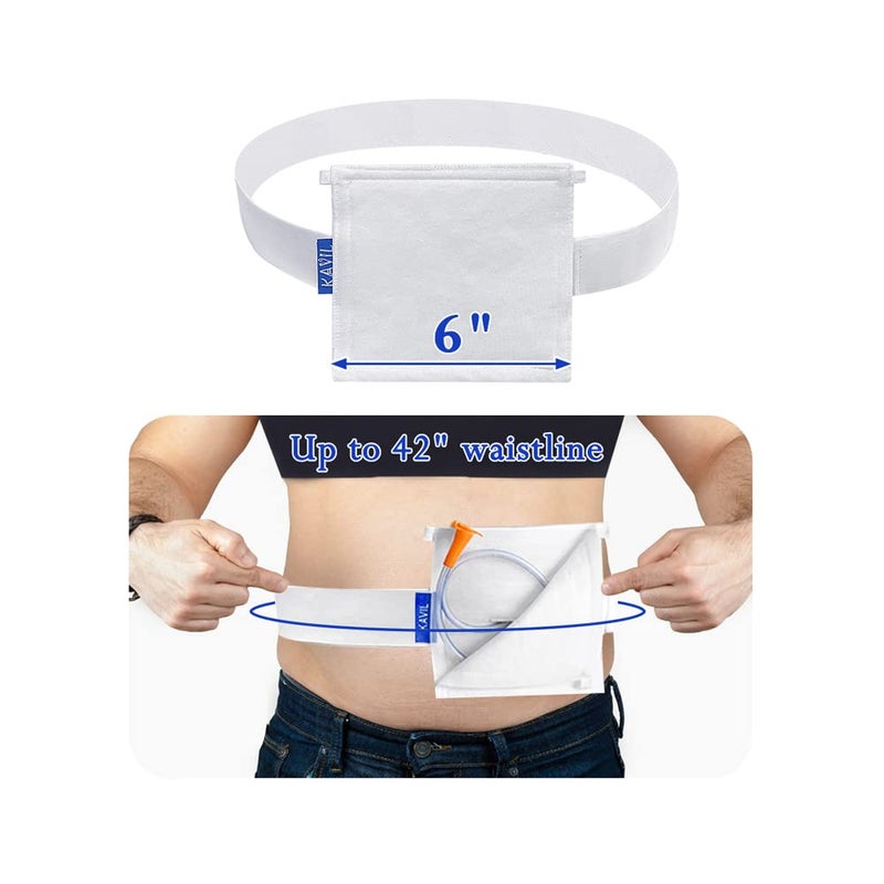 KAVIL Feeding Tube Belt Holder Supplies Peritoneal Dialysis G Tubing Protective Belt Pouch GPegJ Catheter Abdominal Protector Cover Accessories for Adult Women Men 6 6 Large Size