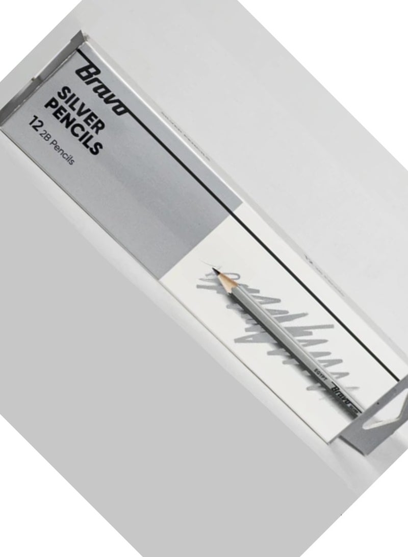 برافو قلم رصاص برافو 2B بأستيكه علبه 12 قطعه - Image 1