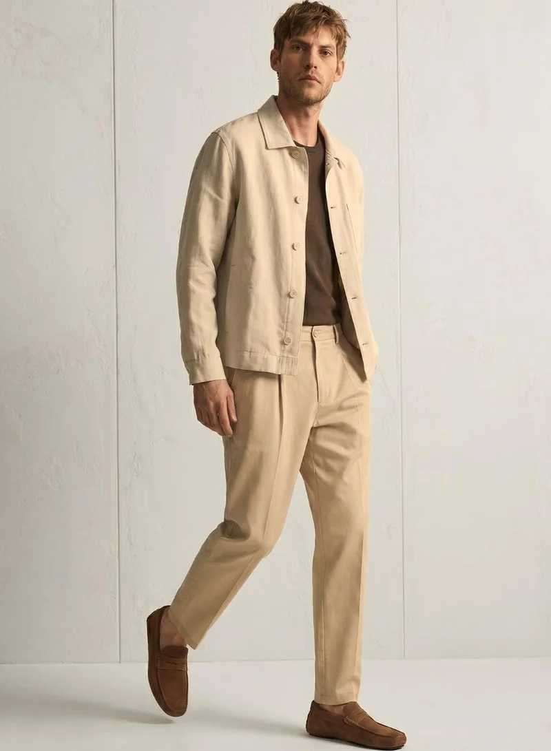 Dennis Lingo  Men Beige Lycra Solid Full Casual Relaxed Trouser for Men | Best Price UAE