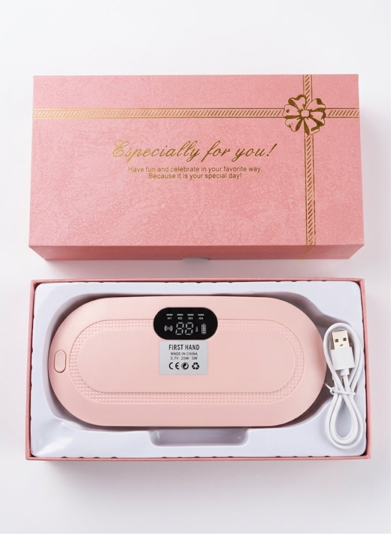 Electric Menstrual Period Heating Pad Belt Portable Wireless Heating Heating Massage Pad with Digital Screen for Cramps Pain Relief (Pink) - Image 1