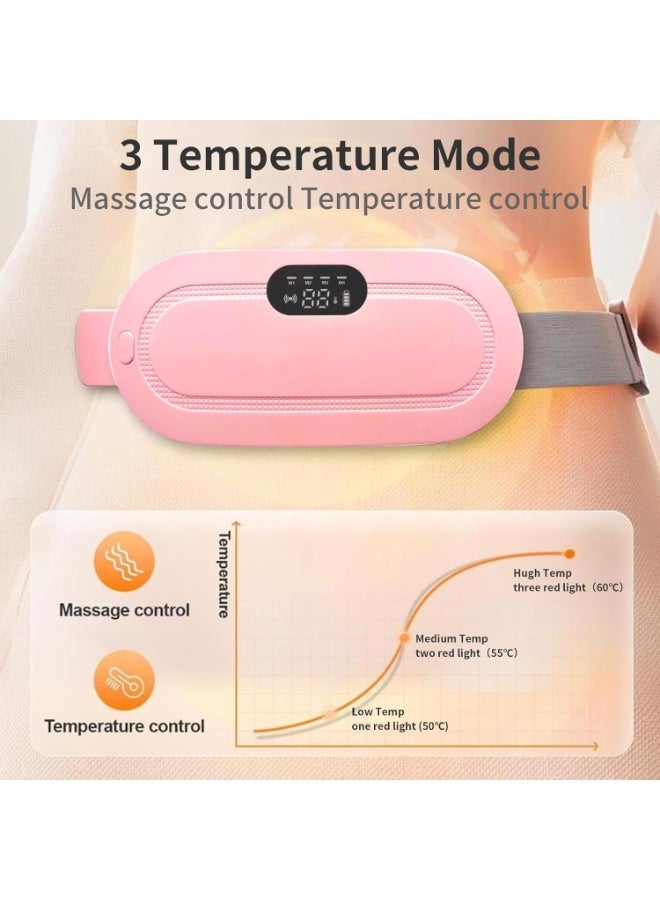 Electric Menstrual Period Heating Pad Belt Portable Wireless Heating Heating Massage Pad with Digital Screen for Cramps Pain Relief (Pink) - Image 5
