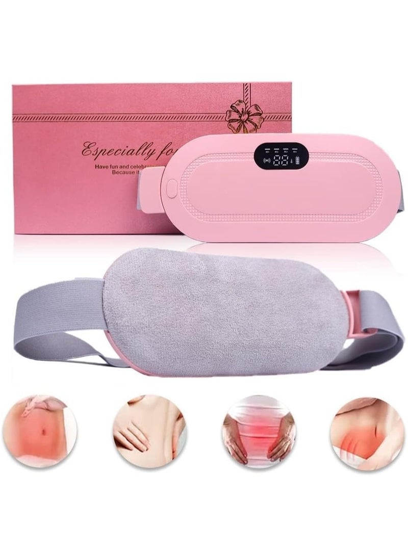 Electric Menstrual Period Heating Pad Belt Portable Wireless Heating Heating Massage Pad with Digital Screen for Cramps Pain Relief (Pink) - Image 4