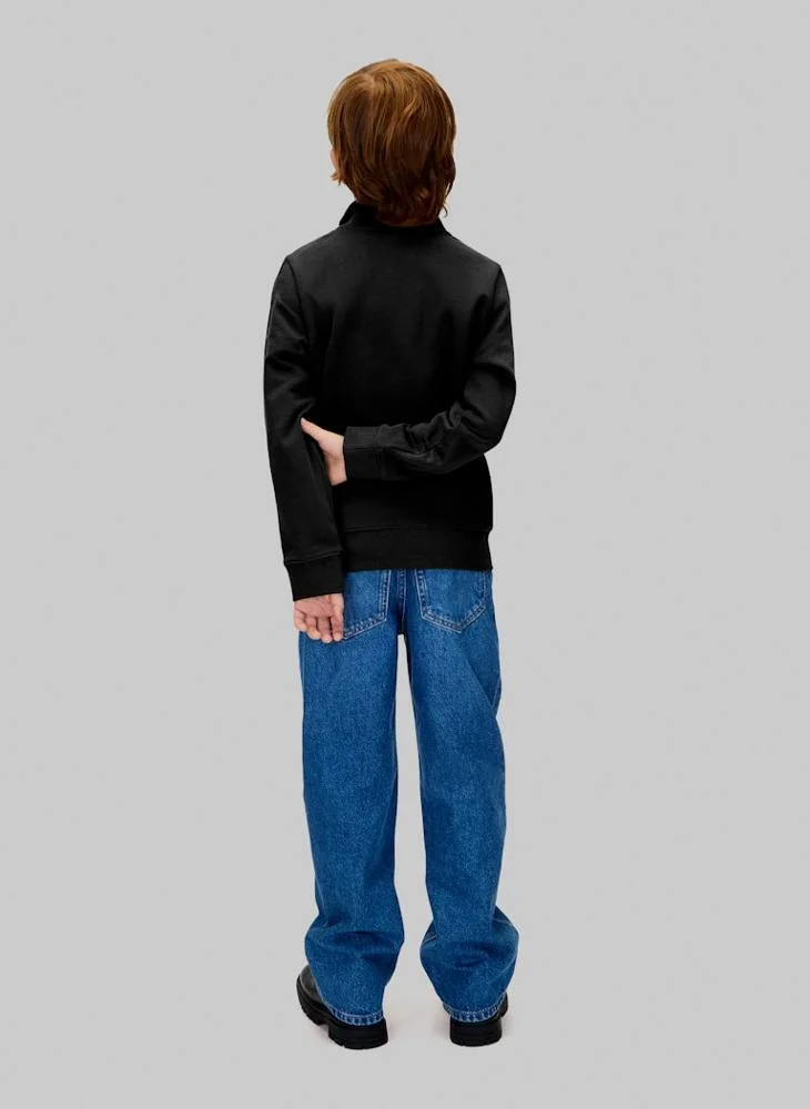 Calvin Klein Jeans Youth Logo Half Zip Sweatshirt