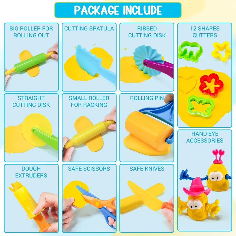 IHESPABLD Playdough Tool Kit  28 Pcs Basic Clay And Dough Tools Starter Set For Kids Ages 3+ Creative Play Accessories With Various Shape Molds & Cutters  Sensory Clay Toys Gifts For Back To School Christmas - Image 3