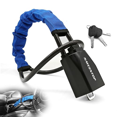 KAYCENTOP Car Steering Wheel Lock to Seat Belt Lock AntiTheft Device Max 17 Inch Length Small and LightWeight MultiFunctional Fit Most Vehicle SUV Golf Cart Security Blue - Image 1