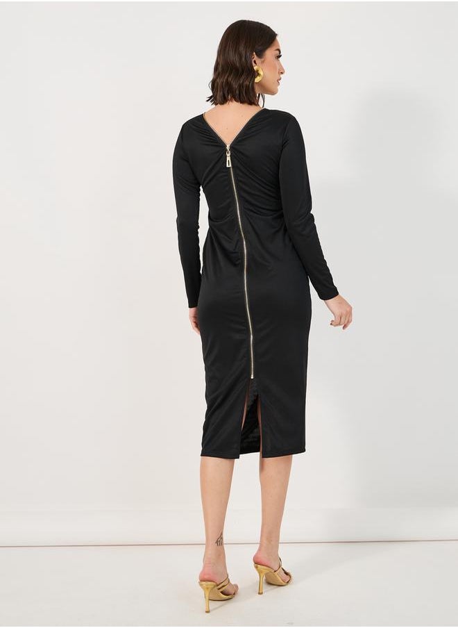 Styli Sleek Midi Dress  - Image 5