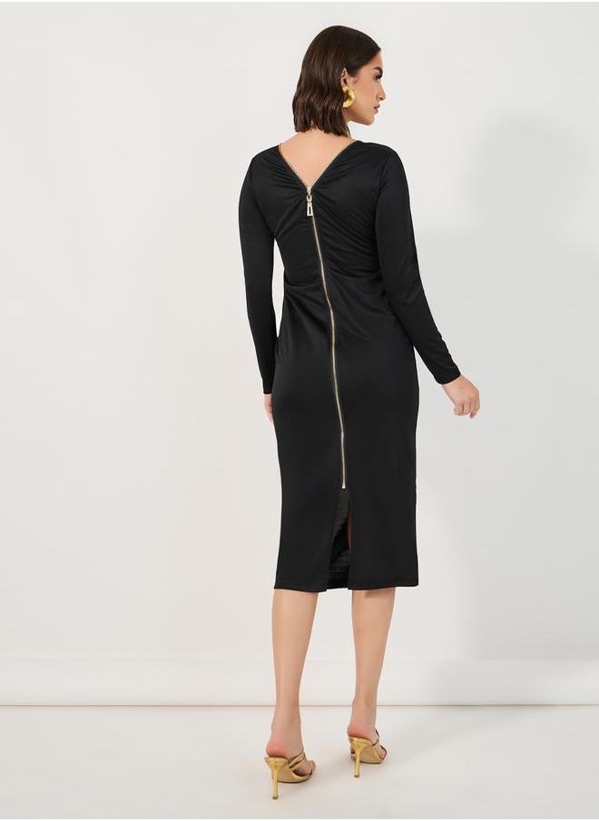 Styli Sleek Midi Dress  - Image 3