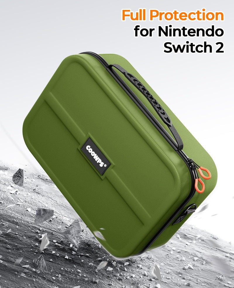 COOWPS Switch 2 Carrying Case 2025, with 4Pcs Thumb Grips, 20 Game Card Slots, Portable Travel Hard Full Protection All In One Storage Case for Nintendo Switch 2 Console Pro Controller Accessories - Image 3