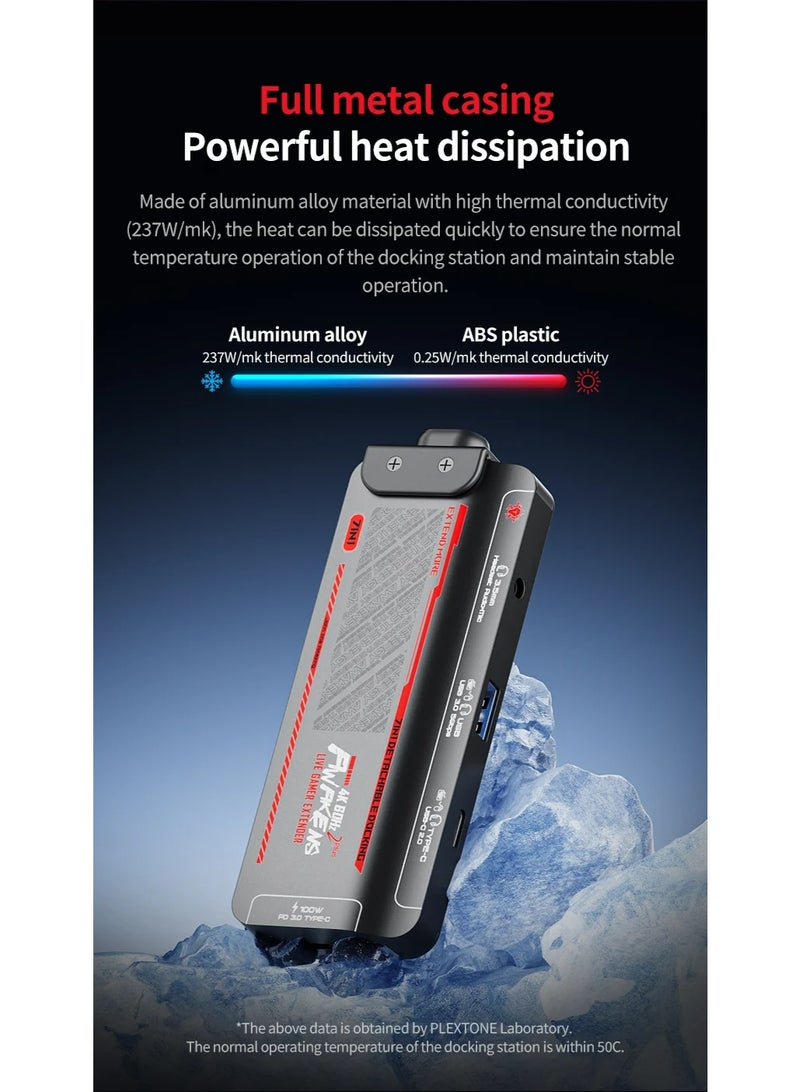 PLEXTONE GS1 7-in-1 Gaming Docking Station for Mobile & Tablet – Game Hub with HDMI, USB3.0, Ethernet, PD Fast-Charge - Image 5