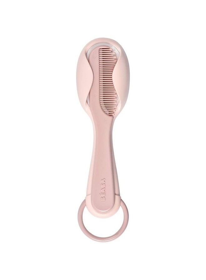 BEABA Comb + Hairbrush Set For Babies And Children Integrated Comb Storage System On The Back Of The Brush Pink (920367) - Image 1