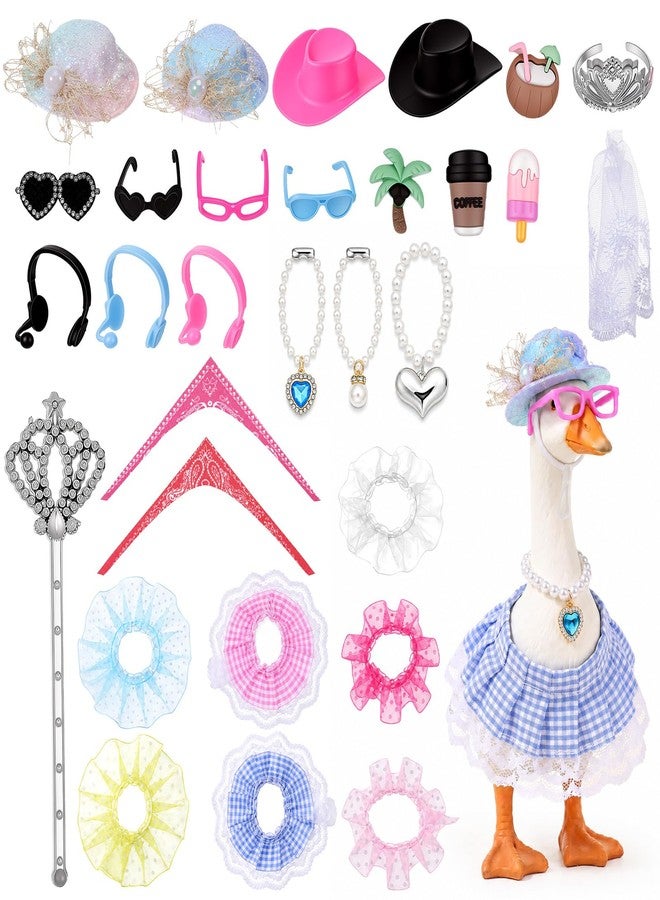 Xosjska 30pcs Mini Desk Goose Outfits 7 Inches Small Desk Goose Clothes - Image 1