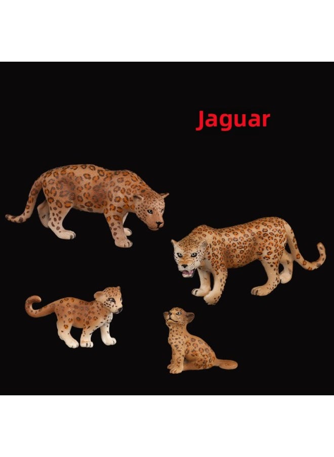 null - Solid Kids Simulation Wild Animal Toy Feline Cheetah Jaguar Black Panther Leopard Model Gift-Color:Head Up Clouded Leopard 613 - Image 1