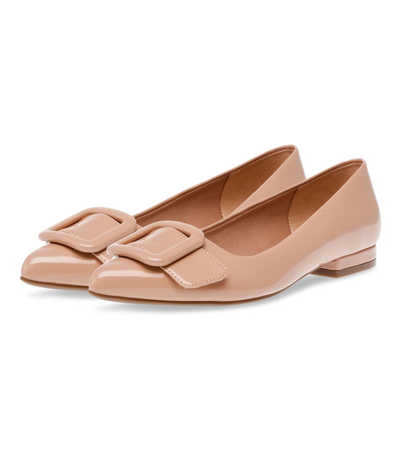 Anne Klein Womens Ballet Flat Kalea Natural Patent 9 - Image 2