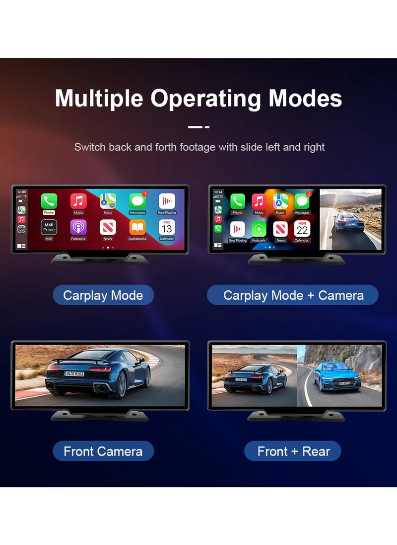 Generic - 10.26 inch touch screen car multimedia Wi-Fi video player wireless screen for all types of cars and trucks for Android devices front 4K and rear camera ,With Siri/Google voice commands - Image 1