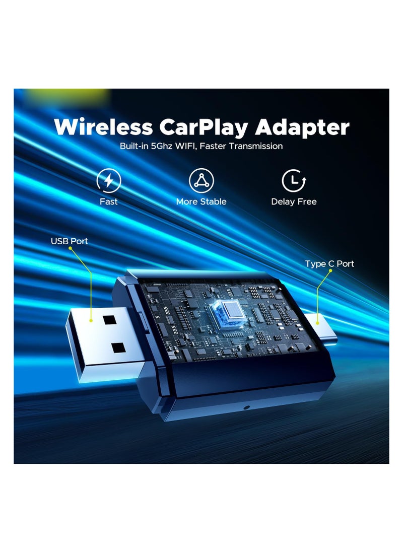 Generic - 2-in-1 Wireless CarPlay & Android Auto Adapter, 5GHz WiFi, Plug & Play Type-C/USB, Supports OTA Updates, Auto Reconnect, Converts Wired CarPlay to Wireless. - Image 1
