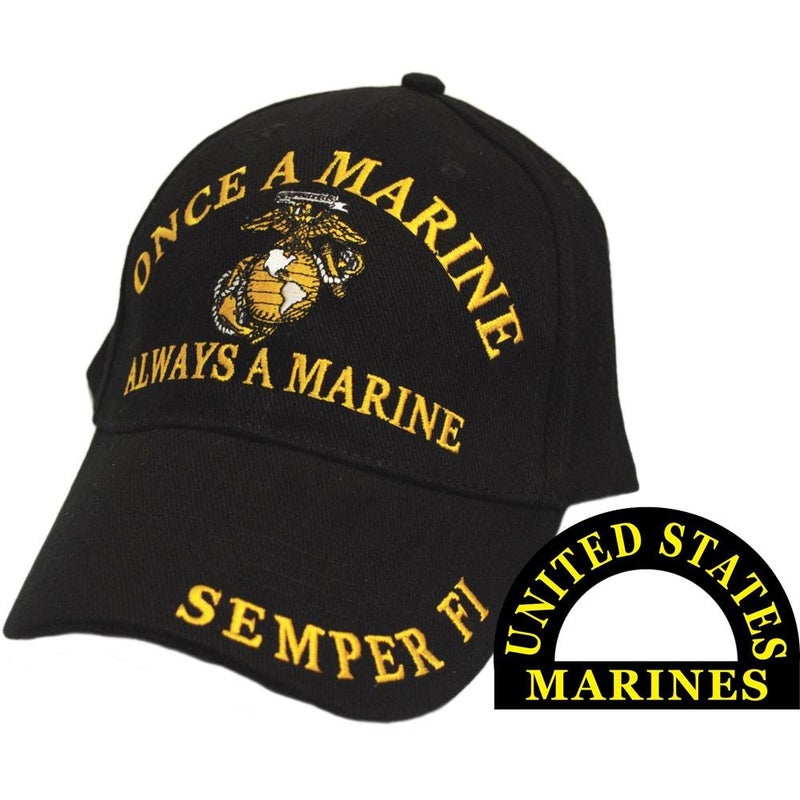FindingKing Once A Marine Always A Marine Semper Fi Hat Black - Image 5