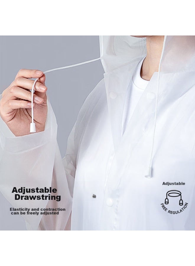 Silayi Siliyi Adult Raincoat, Disposable Rain Poncho, Semi-transparent, Long Style With Hood, Thickened Cycling Raincoat, 3-pack - Image 2
