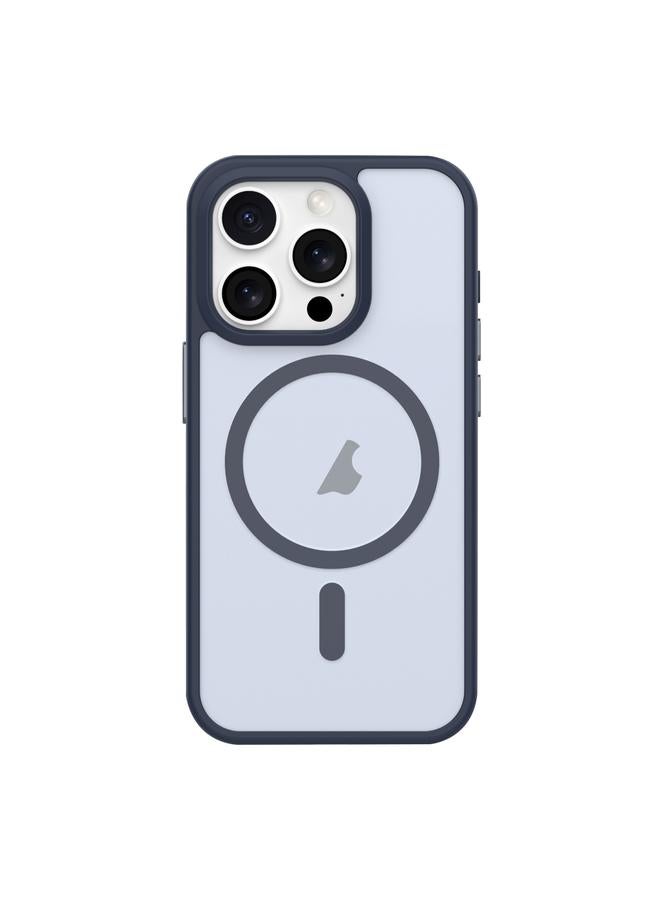 اس-توب جراب لهاتف iPhone 15 Pro مصنوع من الجلد المعدني بأزرار غير لامعة ومقاوم للصدمات مع MagSafe - Image 1