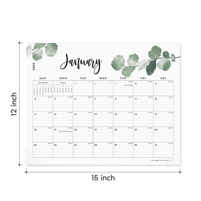 Cabbrix Magnetic Calendar for Refrigerator 2026, Monthly Fridge Calendar Magnet Covering January 2026 to June 2027, 15 x 12 inch, Aesthetic Greenery Design, Easy Organizing - Image 4