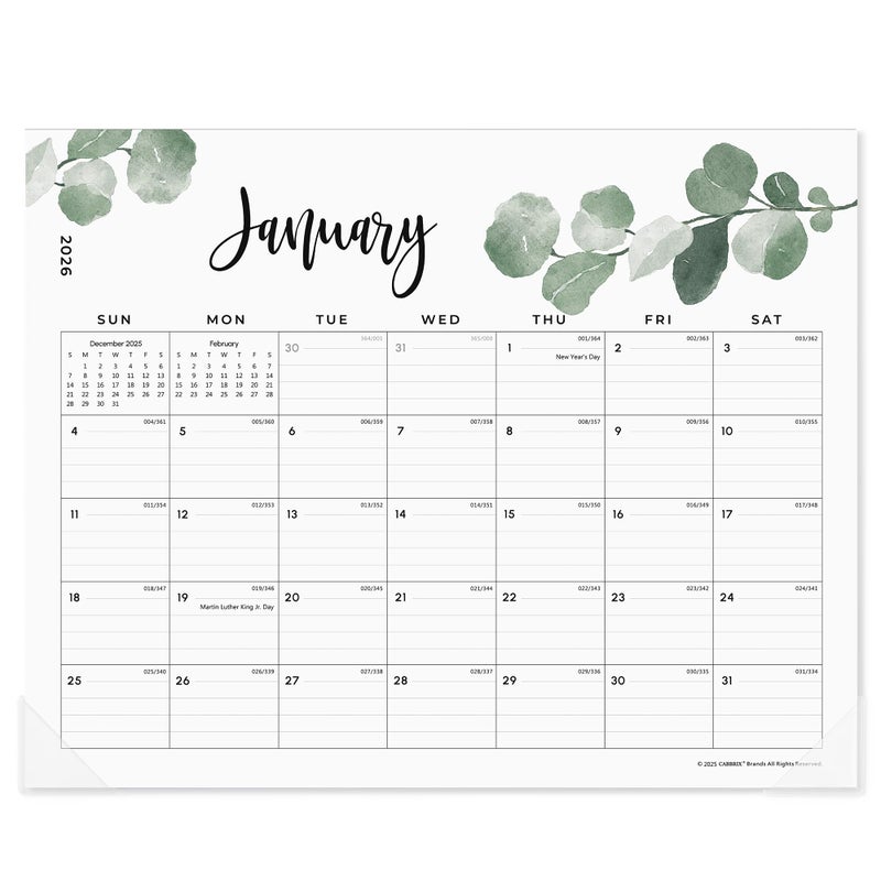 Cabbrix Magnetic Calendar for Refrigerator 2026, Monthly Fridge Calendar Magnet Covering January 2026 to June 2027, 15 x 12 inch, Aesthetic Greenery Design, Easy Organizing - Image 1