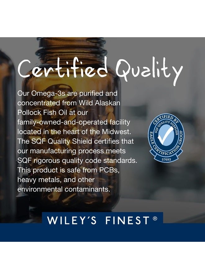Wiley's Finest زيت السمك الألاسكي البري DHA للحمل - 720 ملغ EPA و DHA أوميغا-3 للنساء الحوامل والأمهات المرضعات - 60 كبسولة لينة (30 حصة من فيتامينات الحمل) - Image 3