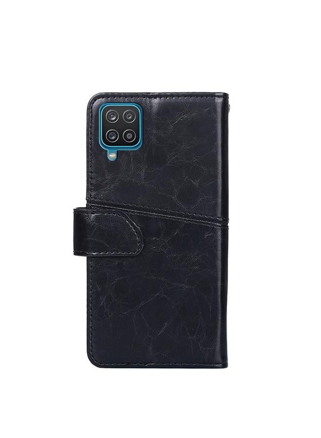 S-TOP Case For Samsung Galaxy A12 Geometric Stitching Horizontal Flip TPU + PU Leather Case with Holder & Card Slots & Wallet - Image 3