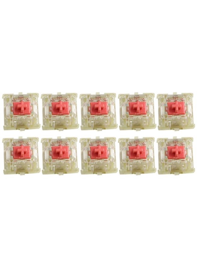 BURAQ 10PCS Cherry MX RGB Transparent Shaft Switch Mechanical Keyboard Triangular Shaft Body, Color: Mute Pink Shaft  - Image 1