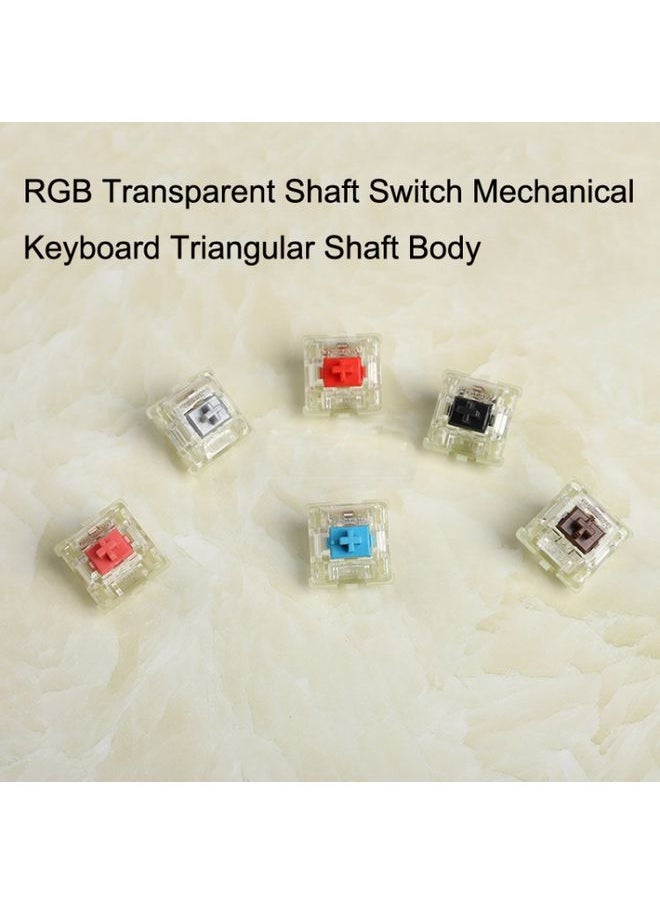 BURAQ 10PCS Cherry MX RGB Transparent Shaft Switch Mechanical Keyboard Triangular Shaft Body, Color: Mute Pink Shaft  - Image 2