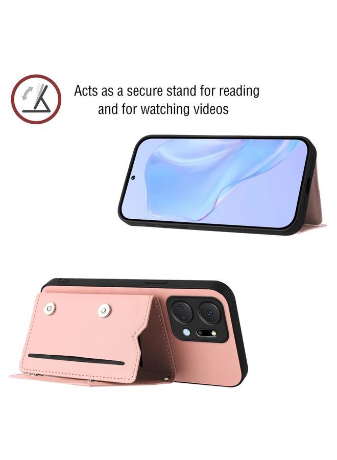 Green Tiger Case For Honor X7A / Play7T Skin Feel Four Card Slots Phone Case with Wrist Strap - Image 4