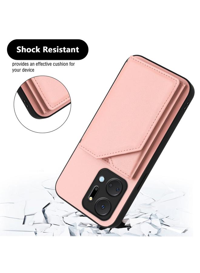 Green Tiger Case For Honor X7A / Play7T Skin Feel Four Card Slots Phone Case with Wrist Strap - Image 3