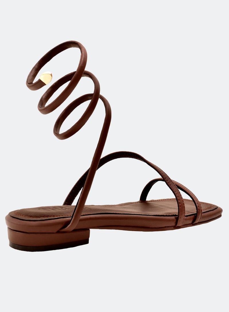 THALIA Spiral Sandal - Brown  - Image 3