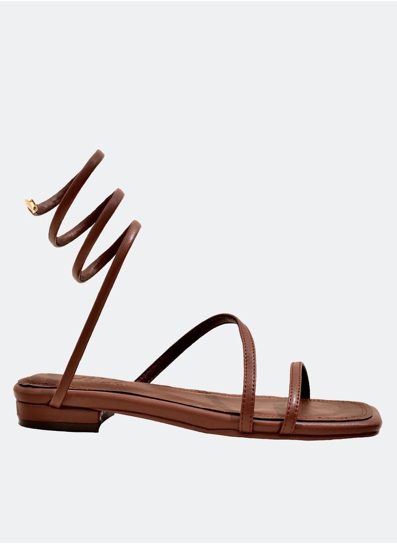 THALIA Spiral Sandal - Brown  - Image 1
