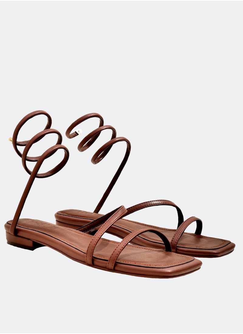 THALIA Spiral Sandal - Brown  - Image 2